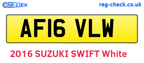 AF16VLW are the vehicle registration plates.