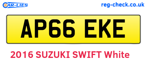AP66EKE are the vehicle registration plates.