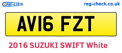 AV16FZT are the vehicle registration plates.