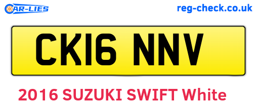 CK16NNV are the vehicle registration plates.