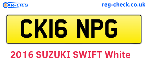 CK16NPG are the vehicle registration plates.