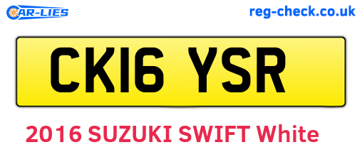 CK16YSR are the vehicle registration plates.