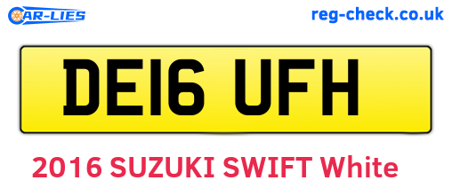 DE16UFH are the vehicle registration plates.