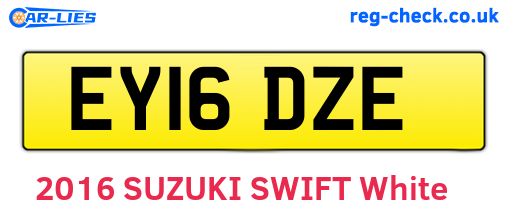 EY16DZE are the vehicle registration plates.