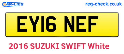 EY16NEF are the vehicle registration plates.