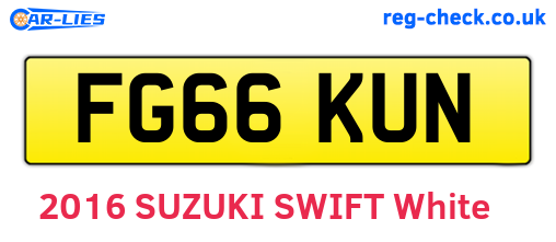 FG66KUN are the vehicle registration plates.