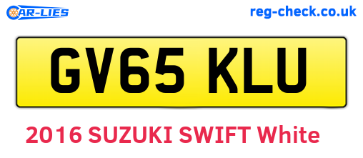 GV65KLU are the vehicle registration plates.