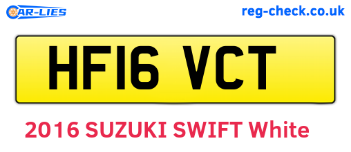 HF16VCT are the vehicle registration plates.