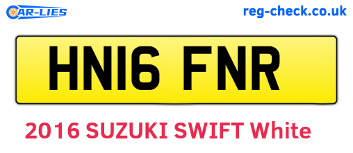 HN16FNR are the vehicle registration plates.