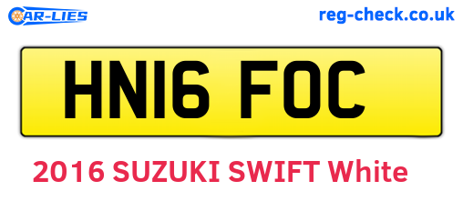 HN16FOC are the vehicle registration plates.