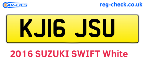 KJ16JSU are the vehicle registration plates.