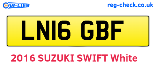 LN16GBF are the vehicle registration plates.