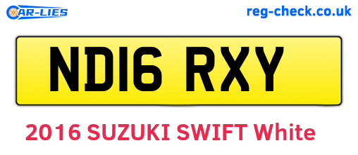 ND16RXY are the vehicle registration plates.