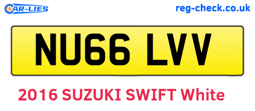 NU66LVV are the vehicle registration plates.