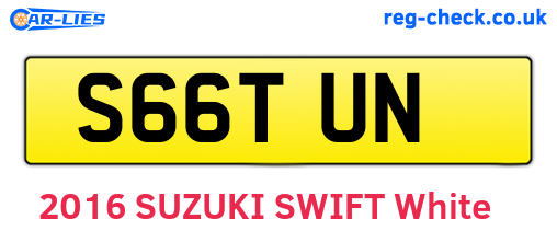 S66TUN are the vehicle registration plates.