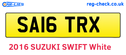 SA16TRX are the vehicle registration plates.