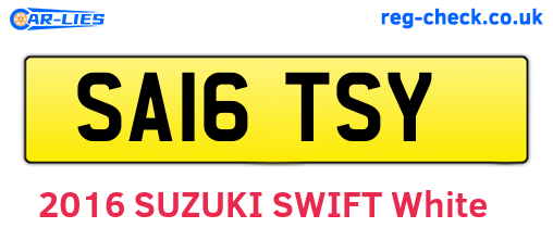 SA16TSY are the vehicle registration plates.