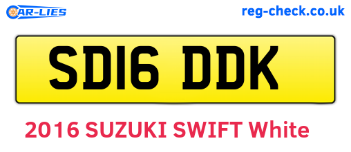 SD16DDK are the vehicle registration plates.