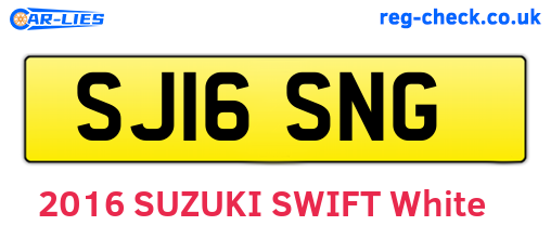 SJ16SNG are the vehicle registration plates.