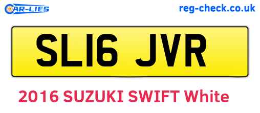 SL16JVR are the vehicle registration plates.
