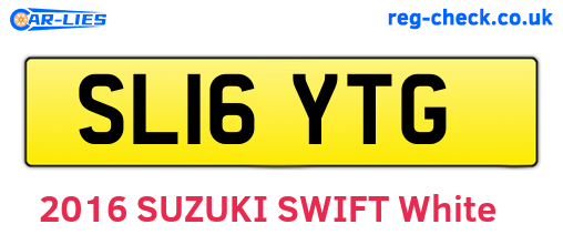 SL16YTG are the vehicle registration plates.