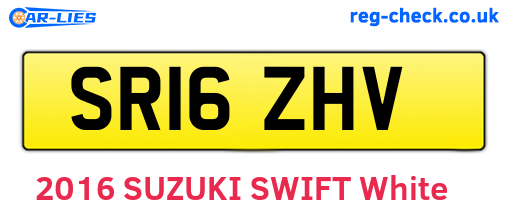 SR16ZHV are the vehicle registration plates.