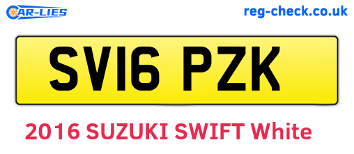 SV16PZK are the vehicle registration plates.