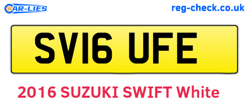 SV16UFE are the vehicle registration plates.