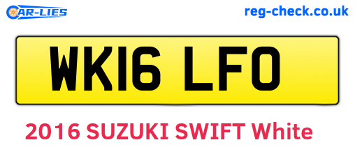 WK16LFO are the vehicle registration plates.