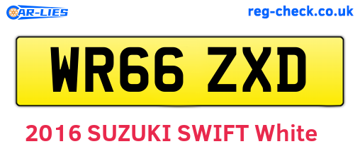 WR66ZXD are the vehicle registration plates.