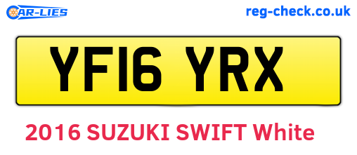 YF16YRX are the vehicle registration plates.