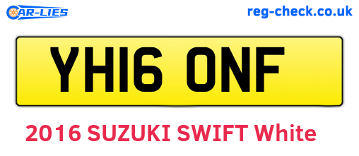 YH16ONF are the vehicle registration plates.