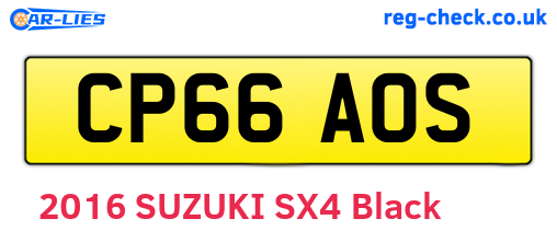 CP66AOS are the vehicle registration plates.