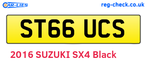 ST66UCS are the vehicle registration plates.