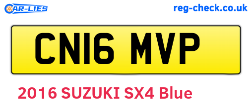 CN16MVP are the vehicle registration plates.