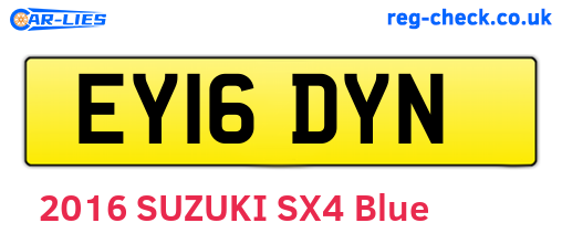 EY16DYN are the vehicle registration plates.