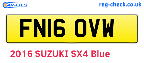FN16OVW are the vehicle registration plates.