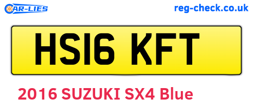 HS16KFT are the vehicle registration plates.