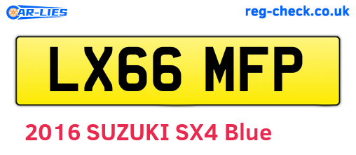 LX66MFP are the vehicle registration plates.