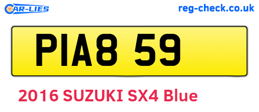 PIA859 are the vehicle registration plates.