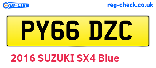 PY66DZC are the vehicle registration plates.