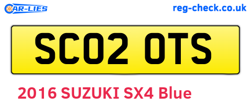 SC02OTS are the vehicle registration plates.