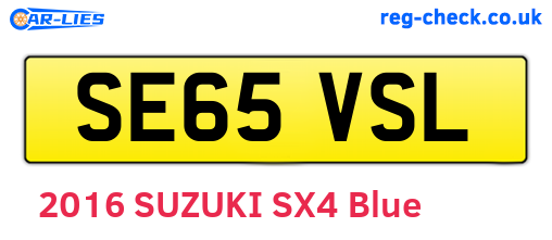 SE65VSL are the vehicle registration plates.