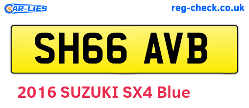 SH66AVB are the vehicle registration plates.