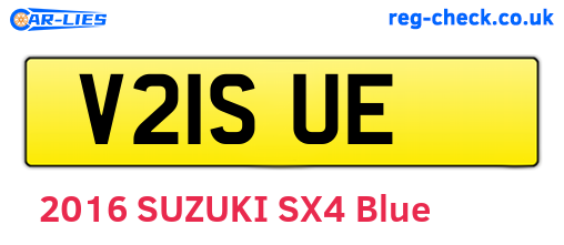V21SUE are the vehicle registration plates.