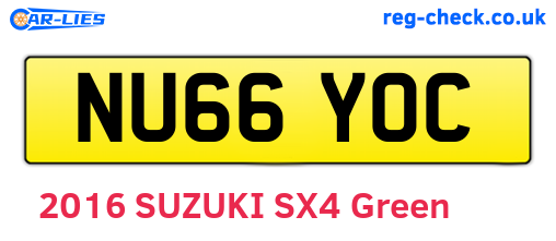 NU66YOC are the vehicle registration plates.