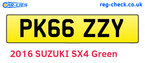 PK66ZZY are the vehicle registration plates.
