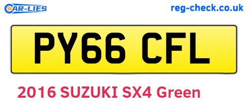 PY66CFL are the vehicle registration plates.
