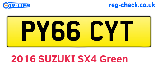 PY66CYT are the vehicle registration plates.