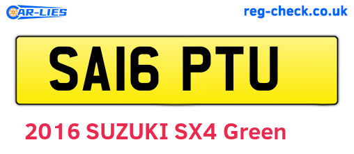 SA16PTU are the vehicle registration plates.